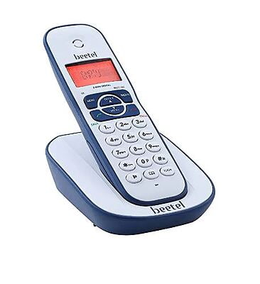 Beetel X73 Cordless phone 2.4Ghz Landline Phone with Caller ID Display (Blue/White)