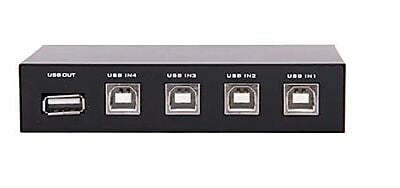 USB 2.0 Manual 4 Port Printer Scanner Sharing Switch - Black