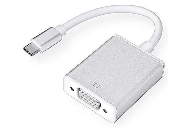 USB Type C to VGA USB 3.1 Adapter 1080P Converter for Mac Book Series, Chrome Book Pixel, Surface Book and More- Silver