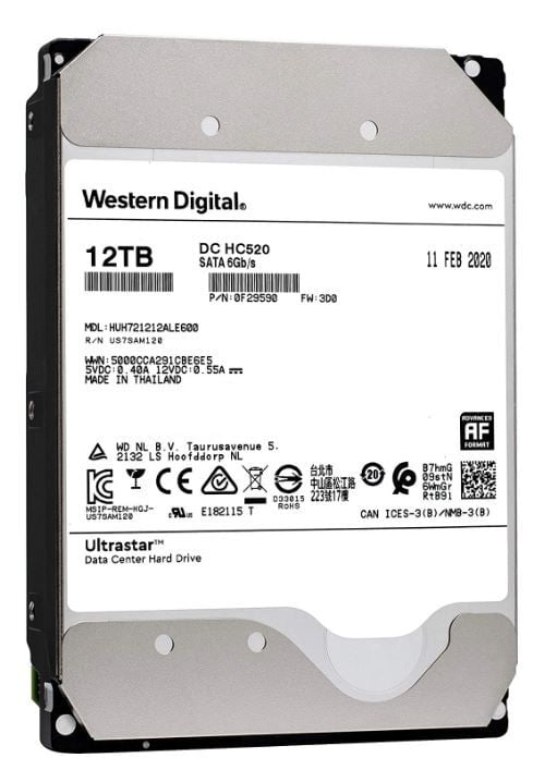 Western Digital 12TB Ultrastar DC HC520 SATA HDD 3.5''