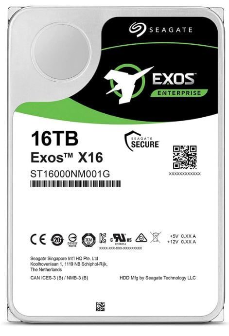Seagate 16TB Exos X16 Enterprise Hard Drive 3.5''