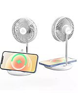 NEW design 2 in 1 table usb mini fans phone stand with fast wireless charger for mobile phone