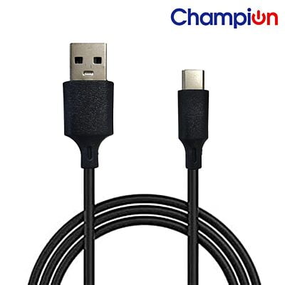 Champion Type-C  3Amp 1Mtr PVC  Data cable Black (Series - I )