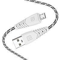 Portronics Konnect Spydr Micro USB Cable with 3.0A Output, 2M Length, Fast Data Sync, Nylon Braided, Tangle Resistance(White)