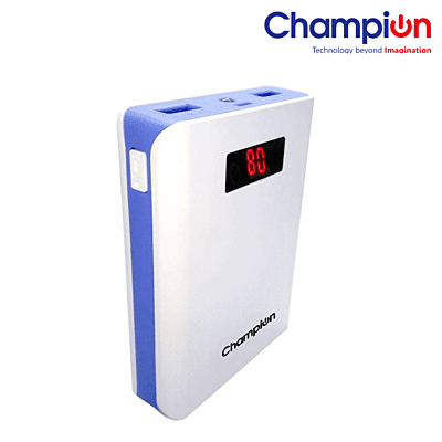 Champion Z-10 10400 mAh Digital Power Bank (White & Blue)