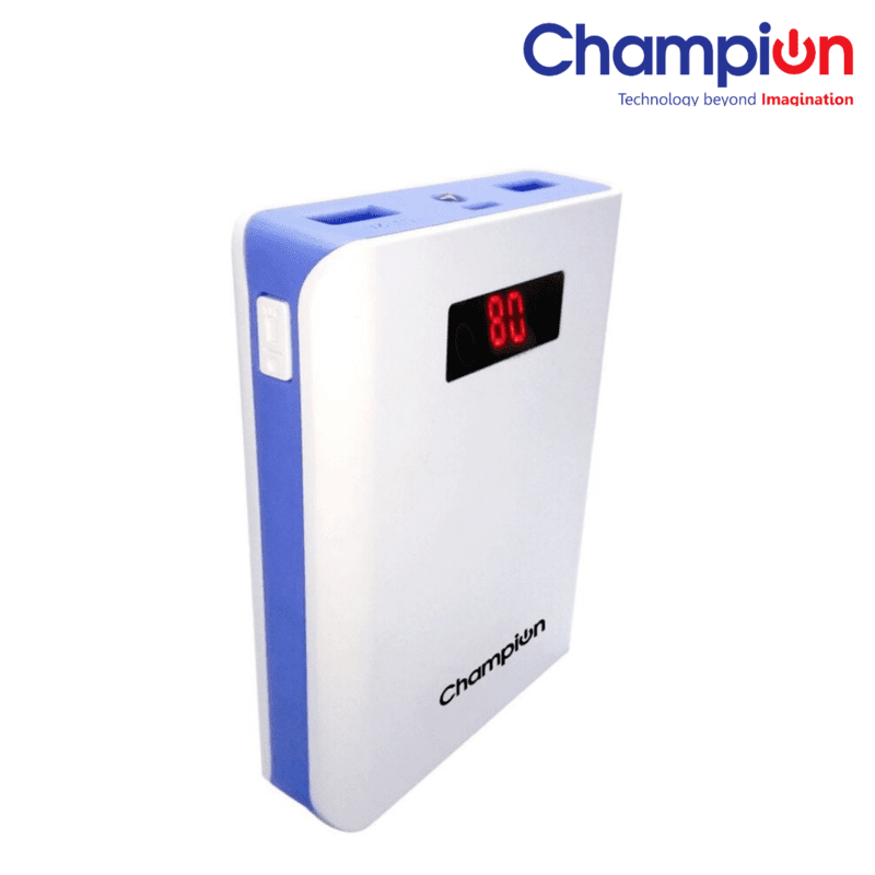 Champion Z-10 10400 mAh Digital Power Bank (White & Blue)