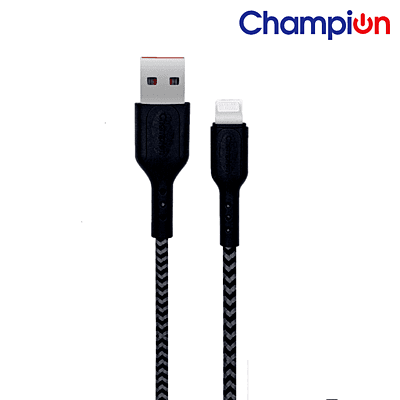 Champion iPhone Braided Data Cable (Black)