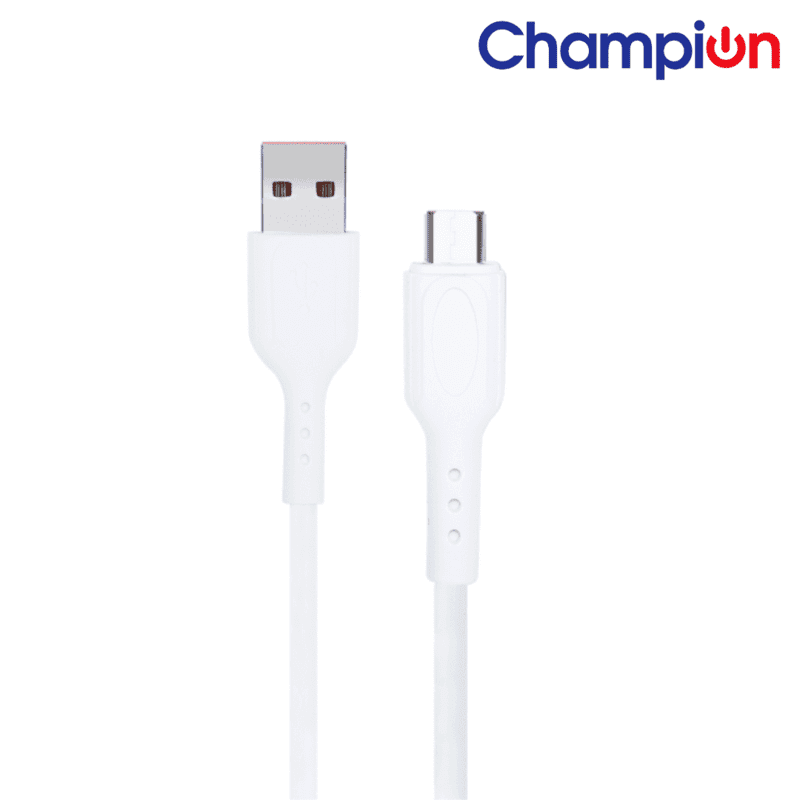 Champion M101 PVC 2.4 Amp Micro Data Cable (White)