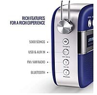 Saregama Carvaan Premium Hindi - Portable Music Player with 5000 Preloaded Songs, FM/BT/AUX  (Royal Blue)