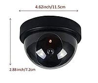 Fake Wired Security CCTV Dome Camera with Flashing Red LED Light
