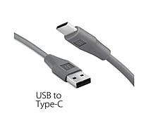 Champion C-Type TPE Power+ Compatible Dash/Warp Data Sync Fast Charging Cable Supported for All C Type Devices (Grey)