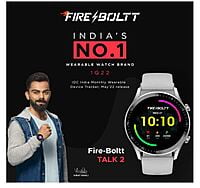 Fire-Boltt India's No 1 Smartwatch Brand Talk 2 Bluetooth Calling Smartwatch with Dual Button (Silver)