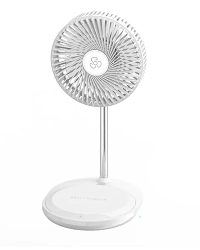 NEW design 2 in 1 table usb mini fans phone stand with fast wireless charger for mobile phone