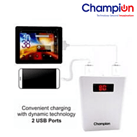 Champion Z-10 10400 mAh Digital Power Bank (BIS Certifed) (White & Grey)