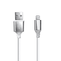 Champion Iphone White Metal Silver/3Amp data cable (1mtr)-Series I