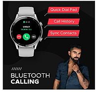 Fire-Boltt India's No 1 Smartwatch Brand Talk 2 Bluetooth Calling Smartwatch with Dual Button (Silver)