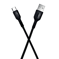 Champion Type-C 2.1 Amp 1Mtr Braided Data Cable (Black White)