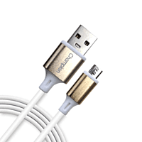 Champion Micro PVC Gold Metal 3 Amp 1 Mtr Data Cable White (Series-i)