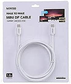 Miniso Male To Male Mini Display Port Cable 1.8m (White)