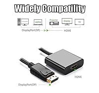 DisplayPort (DP) Male to HDMI Female Adapter 1080 @ 60Hz Converter for PC/Laptop/Projector/HDTV