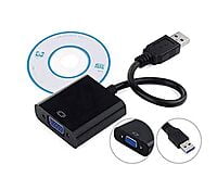 USB 3.0 to VGA Adapter, External USB 3.0 Video Display Cable for PC Laptop Windows.(Black)