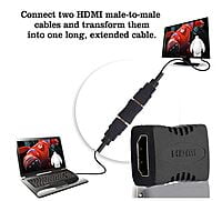 HDMI Extender Female to Female Coupler Adapter for HDTV, TV Stick Chromecast, Laptop PC, Projector -Black