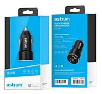 Astrum CC300 Car Charger 1 QC3.0+1 USB 2.4Amp (Black)