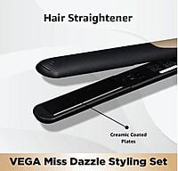 VEGA Miss Dazzle Styling Set, Hair Straightener With Ceramic Coated Plates
