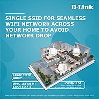 D-Link COVR 1100 AC1200 Mbps MU-MIMO Dual_Band Whole Home EasyMesh Wi-Fi Router,