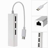 Macbook Fast Ethernet Adapter USB 2.0 Type-C 3 Port HUB RJ45 100Mbps for MacBook