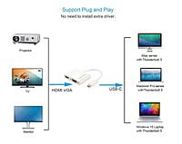 ADNET TYPE C TO HDMI + VGA, USB C (THUNDERBOLT 3 COMPATIBLE) TO HDMI 4K+VGA ADAPTER