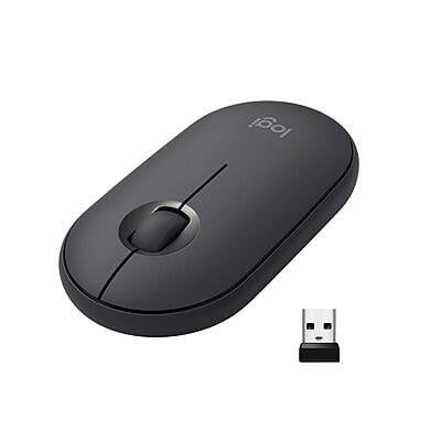 Logitech Pebble M350 Wireless Mouse with Bluetooth or USB | Graphite