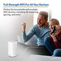 Linksys Velop WHW0101 Dualband AC1300 Mesh Wi-Fi 5 Router, MU-MIMO, Enhance Speed up to 1.3 Gbps