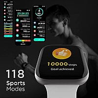 Fire-Boltt Ring 3 Smart Watch 1.8 Biggest Display with Advanced Bluetooth Calling Chip, Voice Assistance,118 Sports Modes, in Built Calculator & Games, SpO2, Heart Rate Monitoring (Grey)
