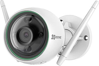 EZVIZ by Hikvision | WiFi Outdoor Home Security Camera with Full HD 1080P | Colored Night Vision | AI Person Detection | IP67 Dust & Water Protection | Built in MicroSD Card Upto 256GB, White(C3N)
