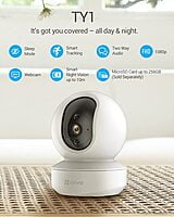 EZVIZ Security Camera Indoor WiFi 1080P, Smart Tracking, Smart Night Vision, 2-Way Audio, (TY1)