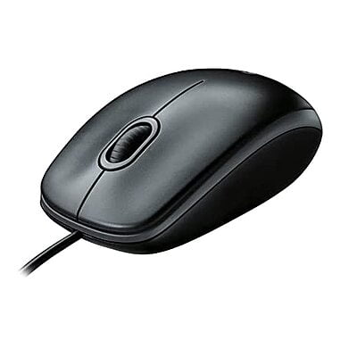 Logitech B100 Wired USB Mouse, 3 yr Warranty, 800 DPI Optical Tracking