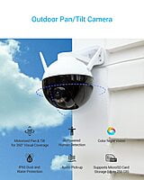EZVIZ C8C 1080p Full HD WiFi Security Camera Outdoor Pan/Tilt/Zoom, 360° Visual Coverage, Color Night Vision, IP65 Waterproof, Motion Derection, Support 256Gb SD Card, C8C