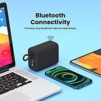 Portronics Breeze 4 Portable Bluetooth Speaker 5W with TWS Connectivity, 2000 mAh Battery, Built-in-Mic, 8Hrs Playback (Black)