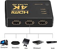 ADNET HDMI SWITCH 3|5 PORT TO CONNECT 3|5 HDMI TO ONE DISPLAY MEDIA STREAMING DEVICE