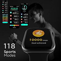 Fire-Boltt Ring 3 Smart Watch 1.8 Biggest Display with Advanced Bluetooth Calling Chip, Voice Assistance,118 Sports Modes, in Built Calculator & Games, SpO2, Heart Rate Monitoring BLACK