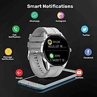 Fire-Boltt Talk BSW004 Smart Watch with Bluetooth calling and Full Touch Round Display (Grey)