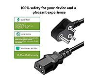 ADNET Speed 1.2 m Power Cable Cord 3 Pin Laptop Adapter/Video Games/Notebooks (Black)