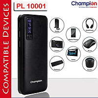 Champion Digital Power Bank 10000mAh Capacity (BIS Certified) Model Pl-10001 with Leather Finish