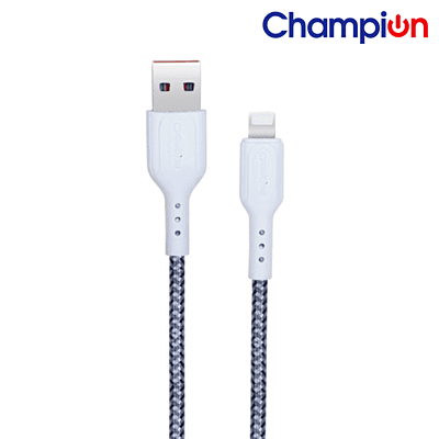 Champion iPhone 2.4 amp Braided Data Cable (White)