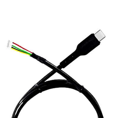 Loopin Mantra Type-C 1.5Mtr Data Cable for Mantra Fingerprint Scanner Biometric Cable (Black)
