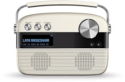 Saregama Carvaan Hindi - Portable Music Player with 5000 Preloaded Songs, FM/BT/AUX (Porcelain White)