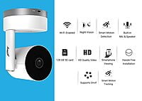 Godrej Security Solutions Eve Nx PT - Smart Home Security Camera | 360° 2MP 1080p (Full HD) | Two Way Talk | Night Vision | Smart Motion Tracking | Up to 128 GB microSD Card Slot