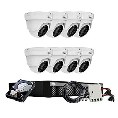 TVS ELECTRONICS Full HD 2MP Cameras Combo KIT 8CH Full HD DVR + 8 Dome Cameras + 1 TB Hard Disc + Wire Roll + Supply & All Required connectors