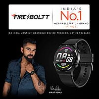 Fire-Boltt 360 Pro Bluetooth Calling, Local Music and TWS Pairing, 360*360 PRO (Black)
